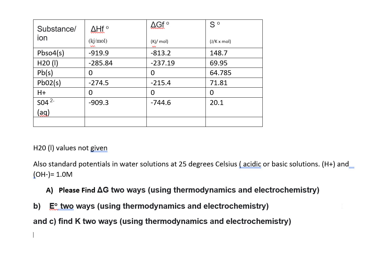 Solved please use all the info and solve for each one delta | Chegg.com
