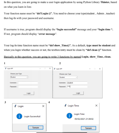 Solved In this question, you are going to make a user login | Chegg.com