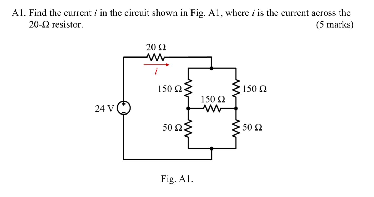 Solved Find the current i in the circuit shown in Fig. | Chegg.com