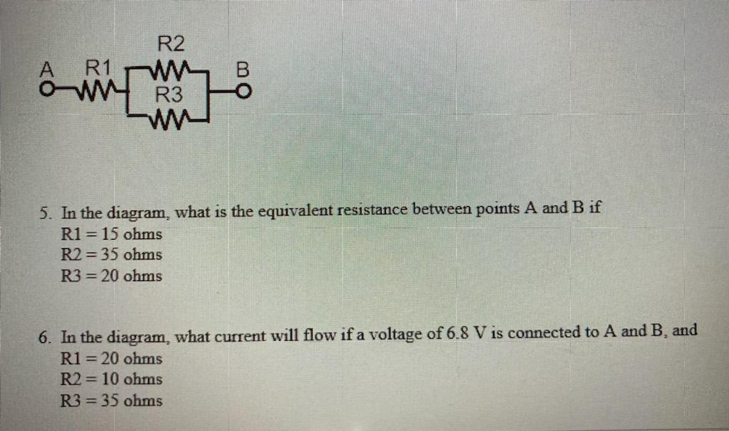 Solved R1 R2 Aww R3 W B Mes 3 In The Diagram What Is Th Chegg Com