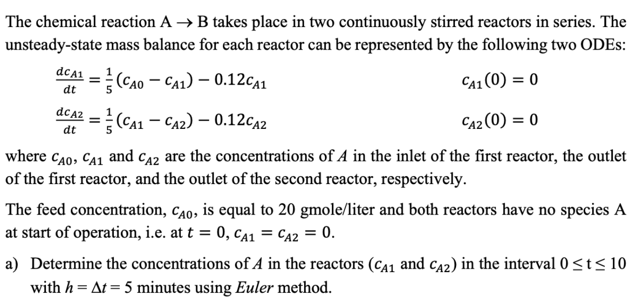 Solved The chemical reaction A → B takes place in two | Chegg.com
