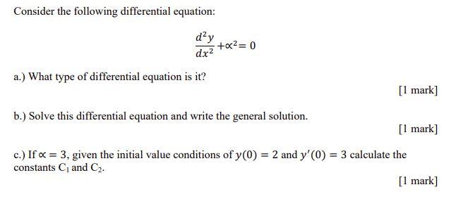 Solved Consider the following differential equation: day +2= | Chegg.com