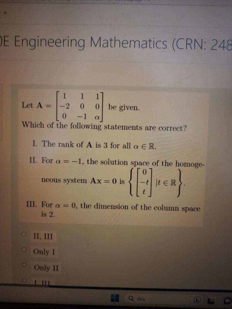 Solved E Engineering Mathematics (CRN: 248 Let | Chegg.com