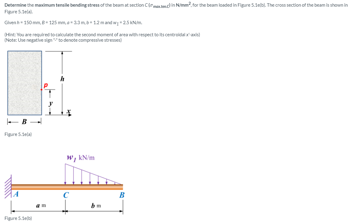Solved Determine the maximum tensile bending stress of the | Chegg.com