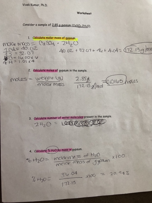 Molar Mass Worksheet 2 - Promotiontablecovers