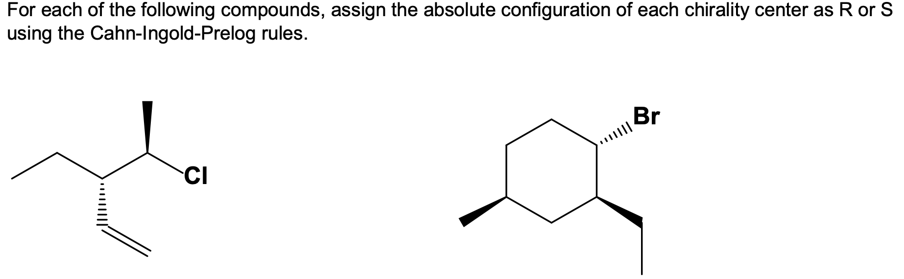 Solved For each of the following compounds, assign the | Chegg.com