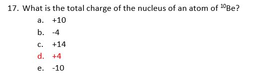 how to find the total charge of the nucleus of an atom