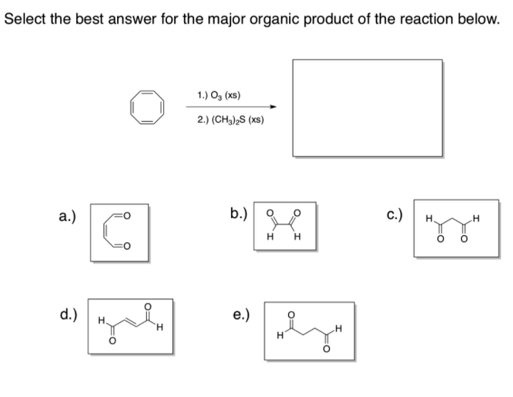 Solved Select the best answer for the major organic product | Chegg.com
