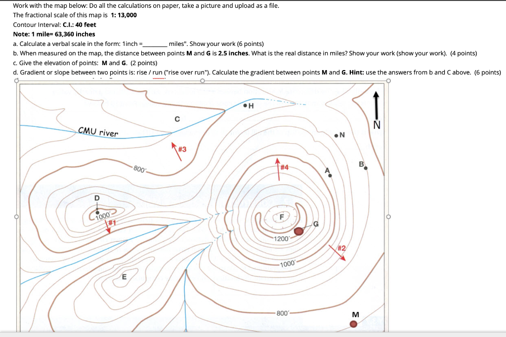 Solved Work with the map below: Do all the calculations on | Chegg.com