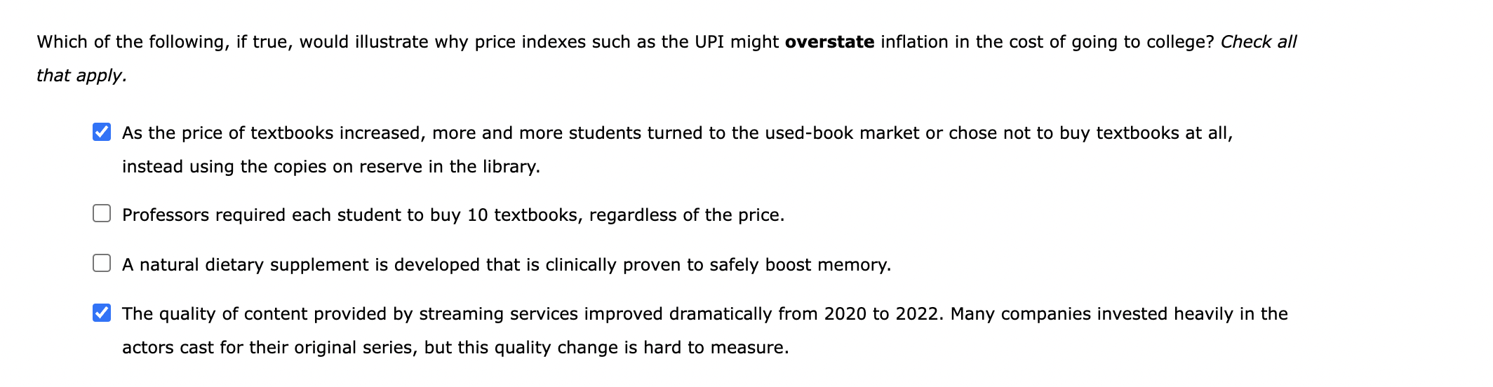 Solved 1. Calculating inflation using a simple price index