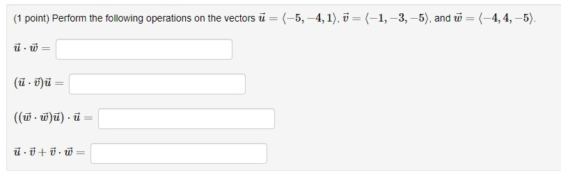 Solved (1 point) Perform the following operations on the | Chegg.com