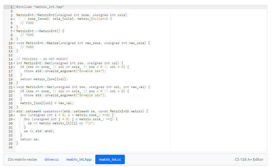 Implementation of Resizable Multidimensional Arrays in C++17