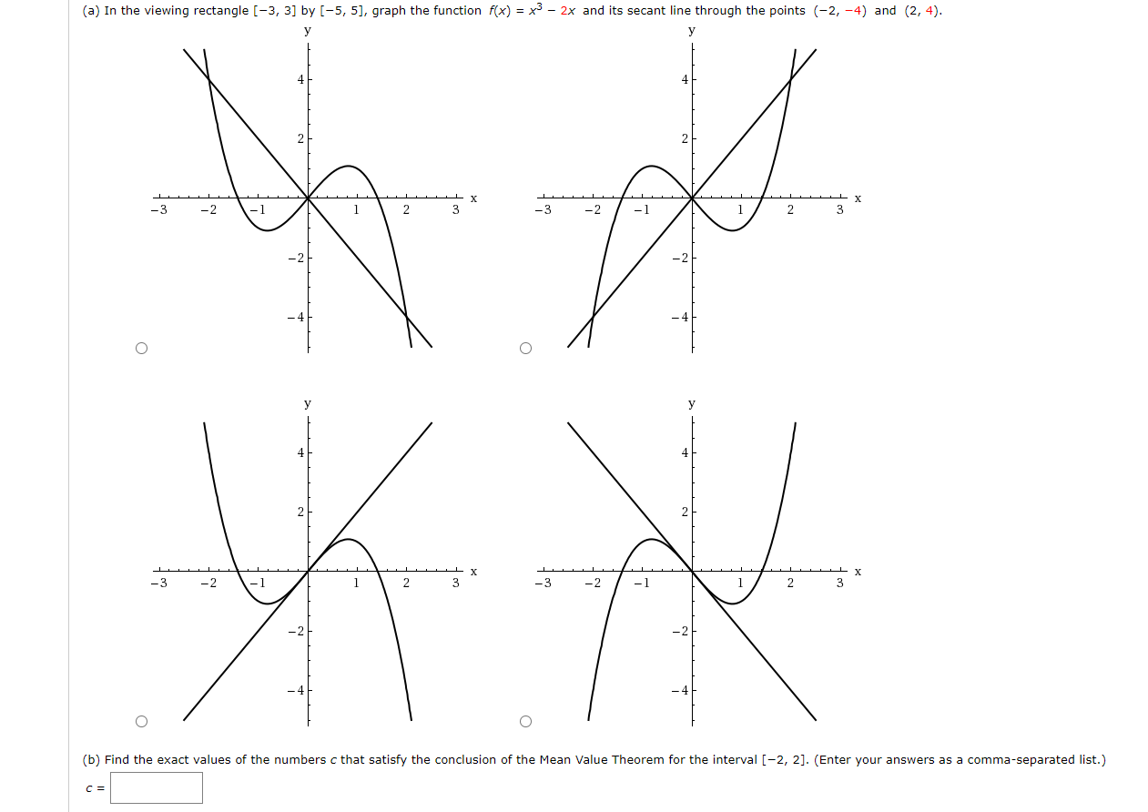 Solved (a) In the viewing rectangle (-3, 3] by [-5,5), graph | Chegg.com