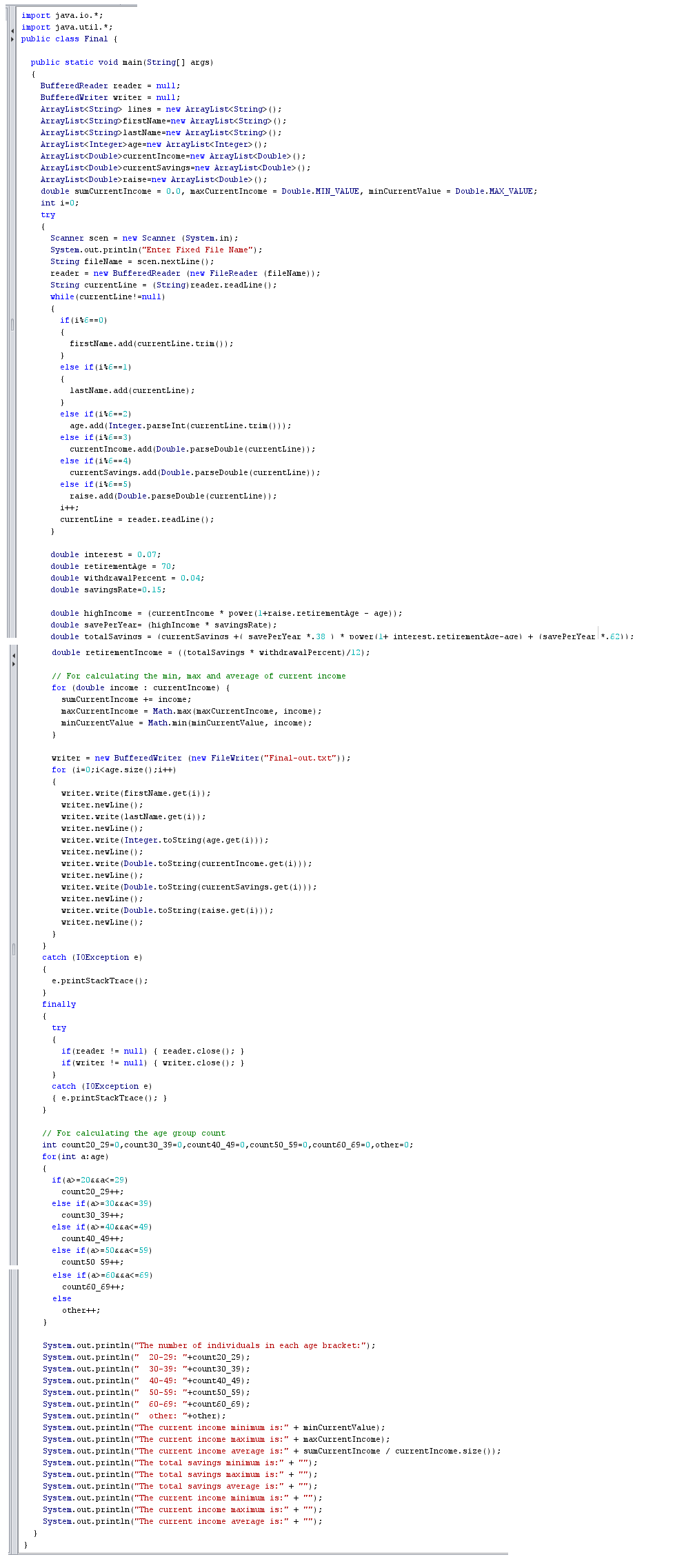 Solved In java, calculate and print out the min, max, and | Chegg.com