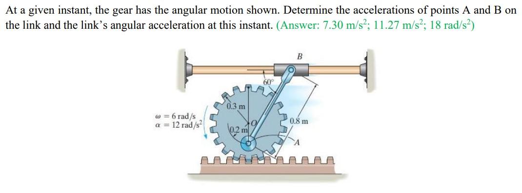 Solved At a given instant, the gear has the angular motion | Chegg.com