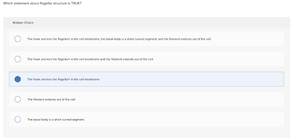 Which Statement About Flagellar Structure Is True Chegg Com