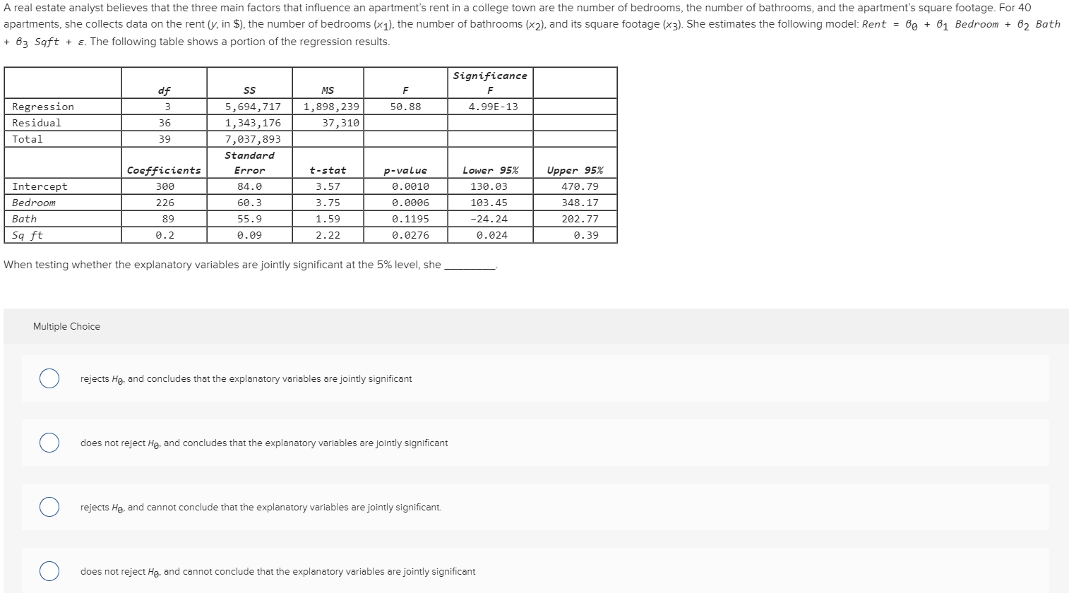 Solved A real estate analyst believes that the three main