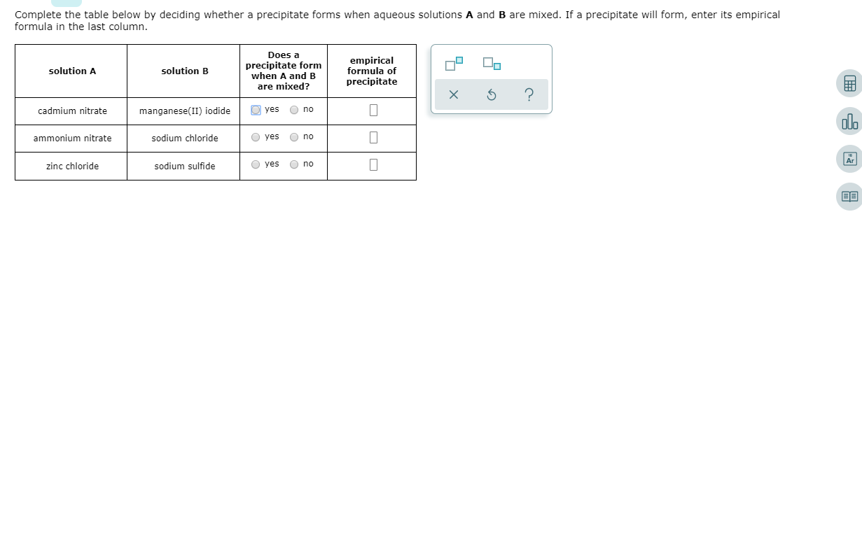 Solved Complete the table below by deciding whether a | Chegg.com