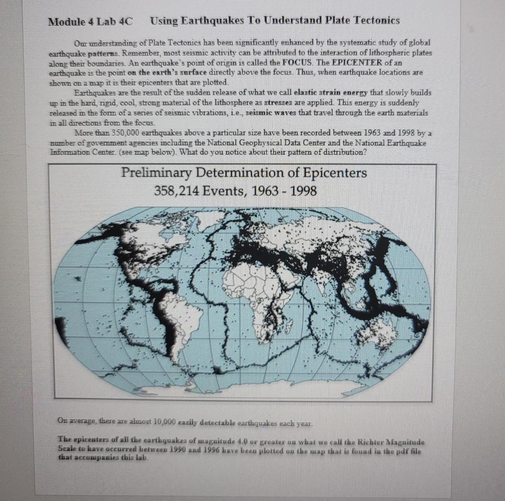 Solved # 02 Using Earthquakes To Understand Plate | Chegg.com