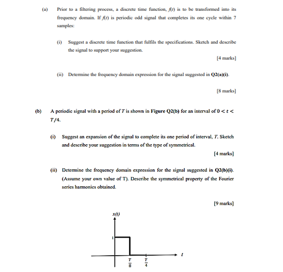 (a) Prior to a filtering process, a discrete time