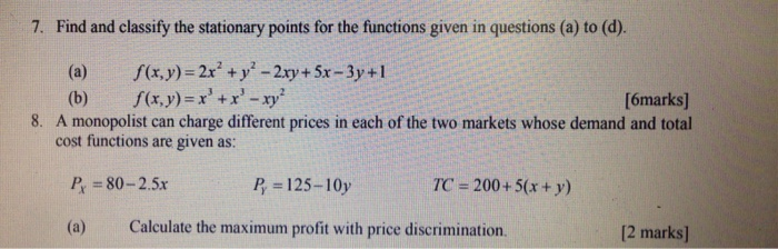 Stationary deals point calculator