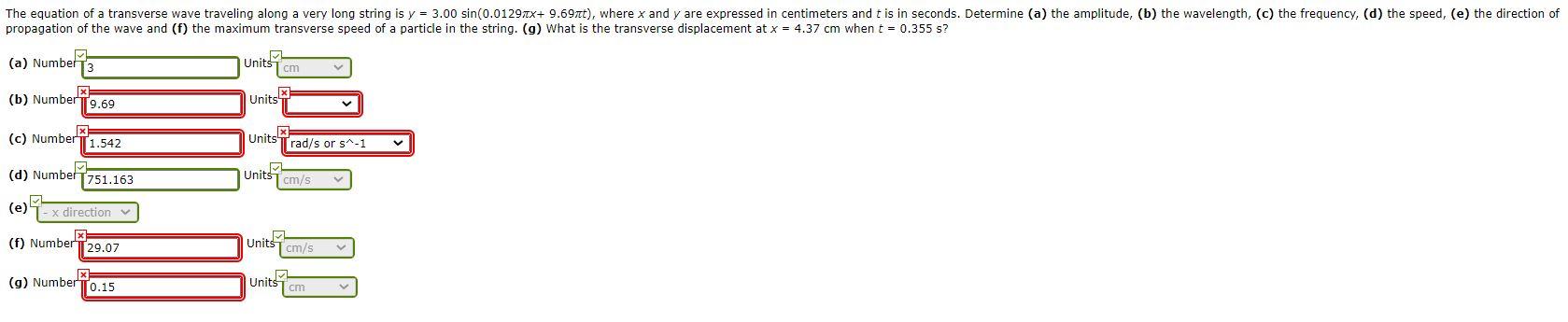 Solved The Equation Of A Transverse Wave Traveling Along A | Chegg.com