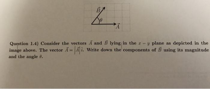 Solved Question 1.4) Consider the vectors A and B lying in | Chegg.com
