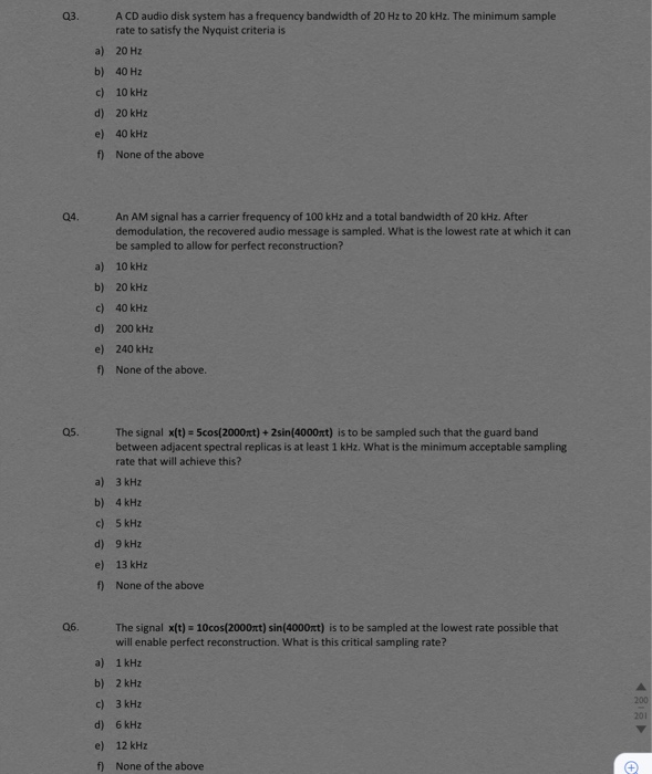 Solved Problem Sheet 4-Sampling and Digital Communication | Chegg.com