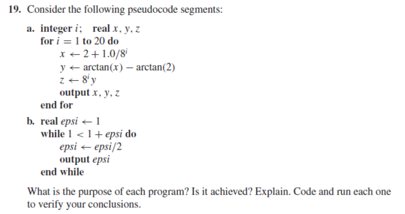 Solved Consider the following pseudocode segments:a. | Chegg.com