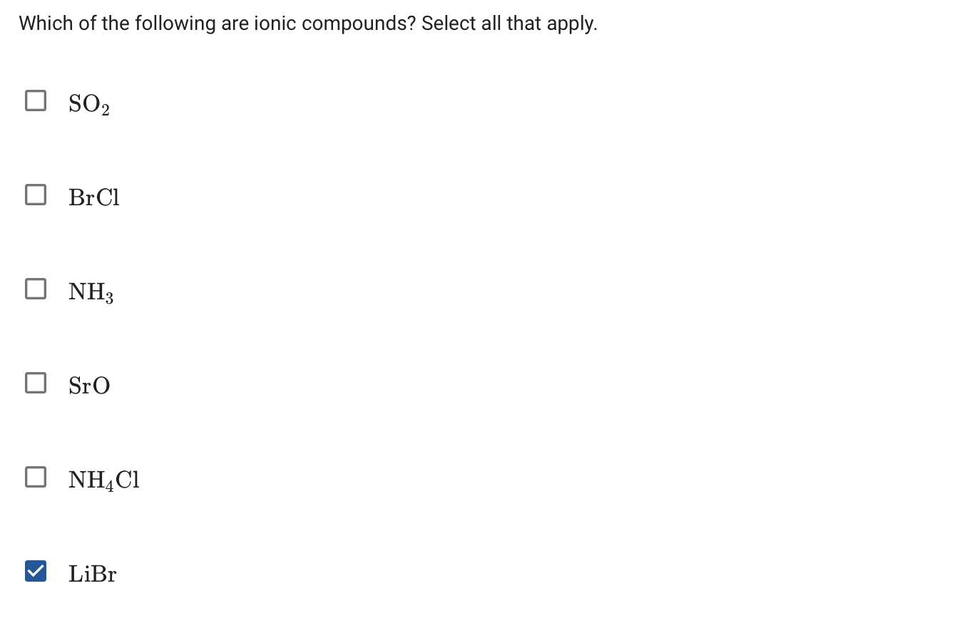 solved-which-of-the-following-are-ionic-compounds-select-chegg