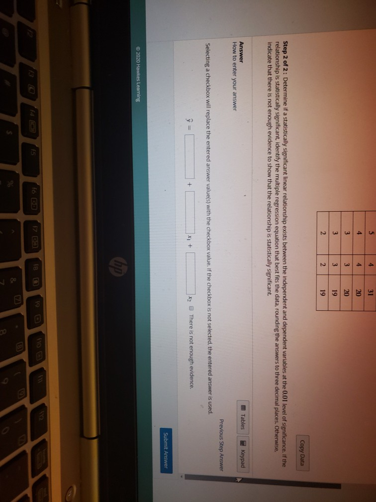 Solved Correct The following data was collected to explore | Chegg.com