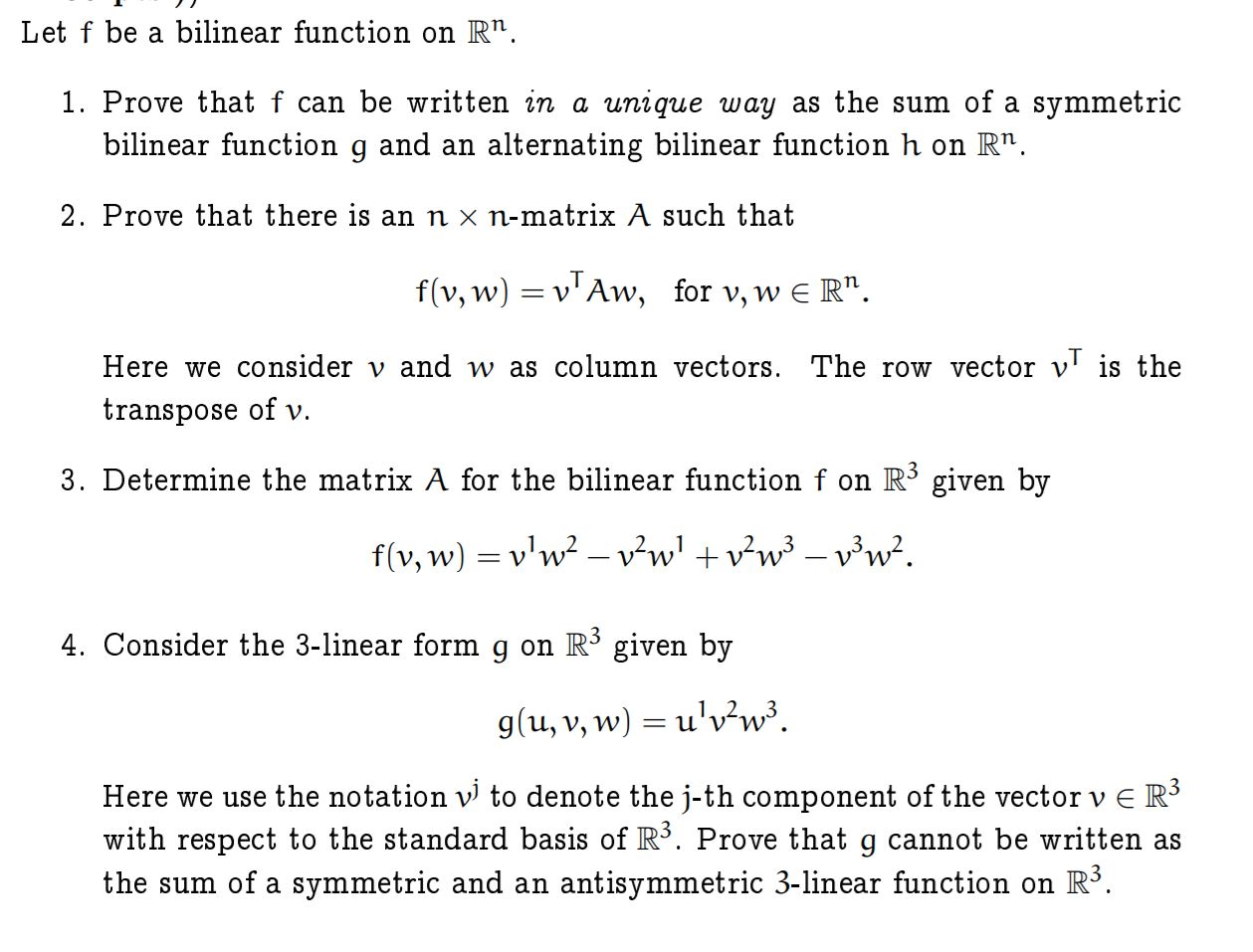 Solved Let F Be A Bilinear Function On R 1 Prove That Chegg Com
