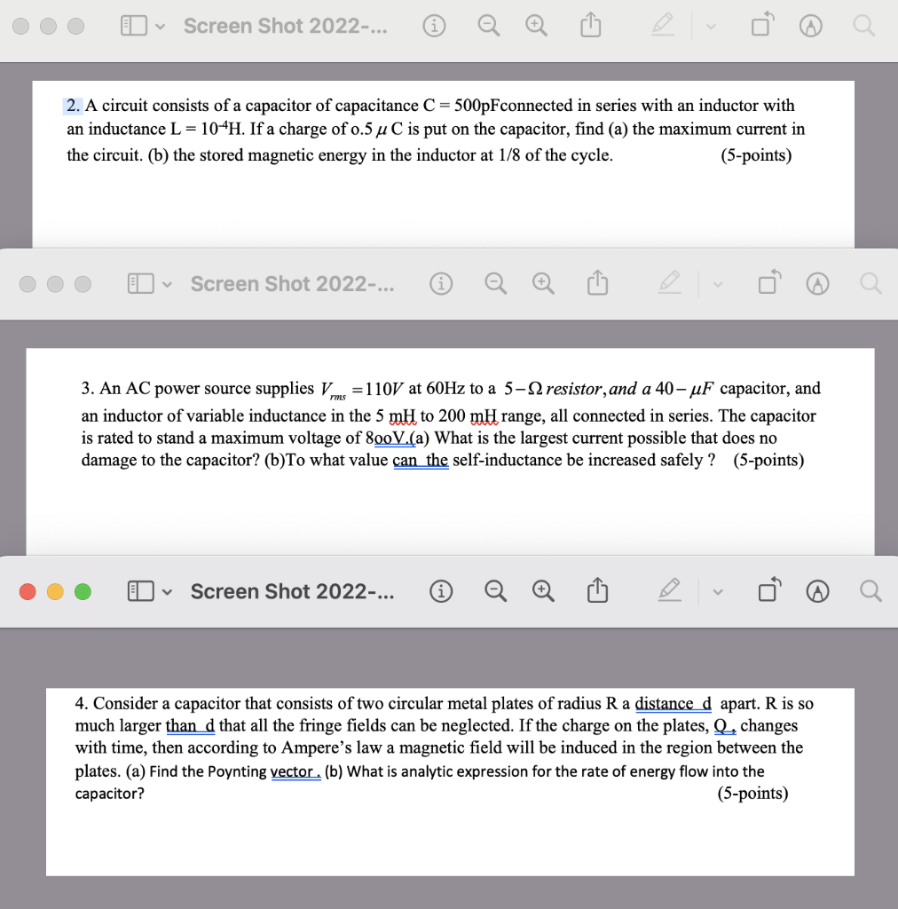 Solved V Screen Shot 2022-... 2. A circuit consists of a | Chegg.com