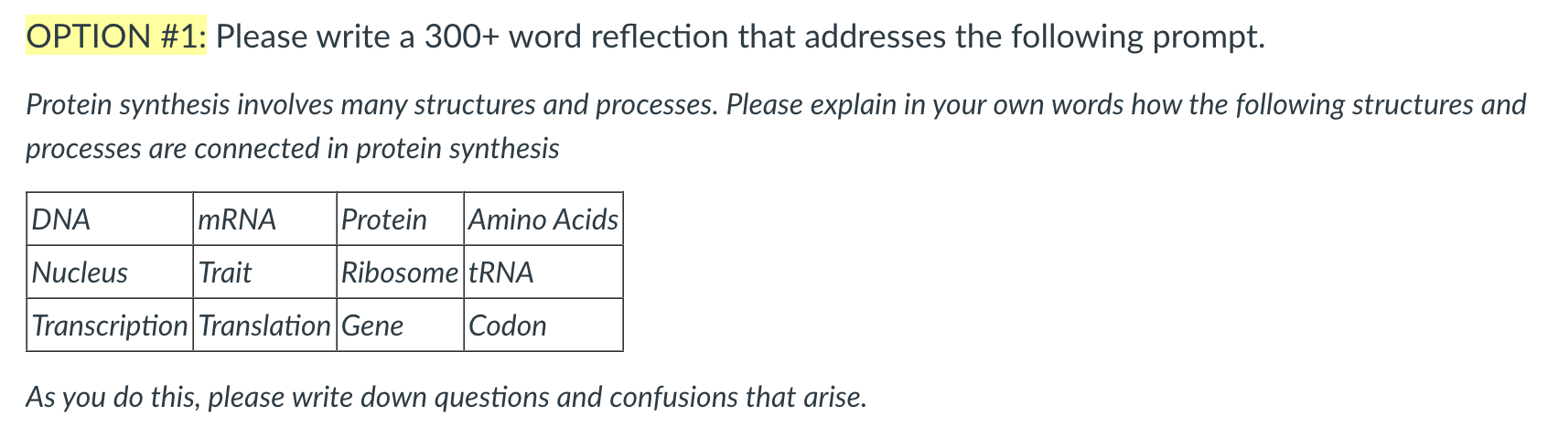 Solved OPTION #1: Please write a 300+ word reflection that | Chegg.com