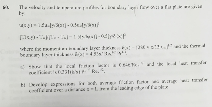 The velocity and temperature profiles for boundary | Chegg.com