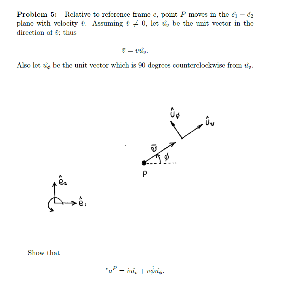 Solved Problem 5 Relative To Reference Frame E Point P Chegg Com