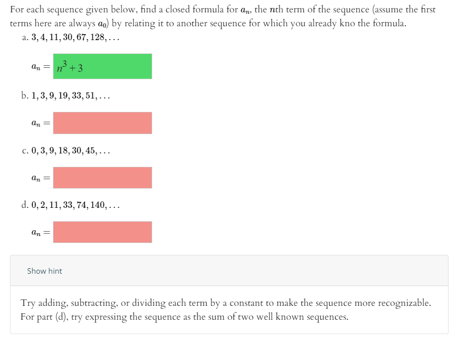 solved-for-each-sequence-given-below-find-a-closed-formula-chegg