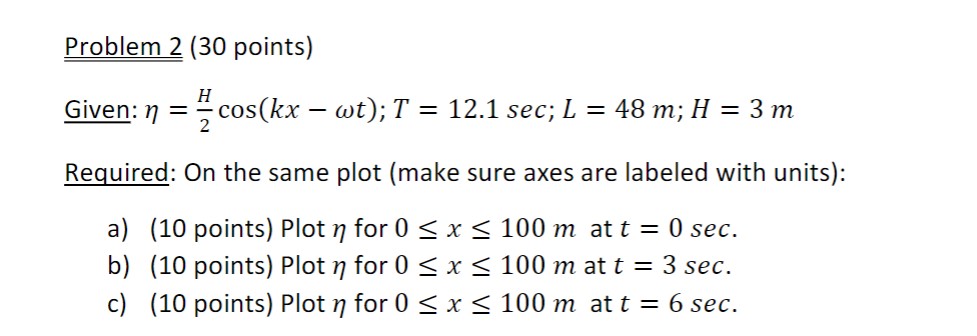 Solved Problem 2 (30 points) Given: | Chegg.com