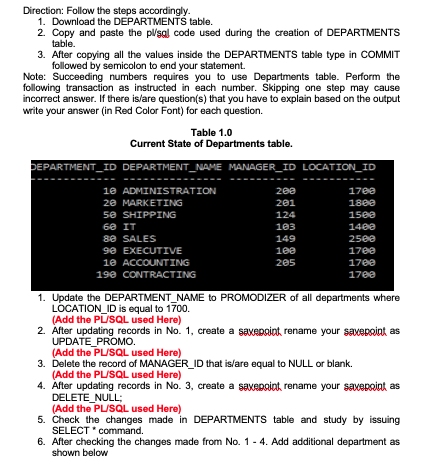 Solved CREATE TABLE DEPARTMENTS DEPT_ID NUMBER (4) PRIMARY | Chegg.com