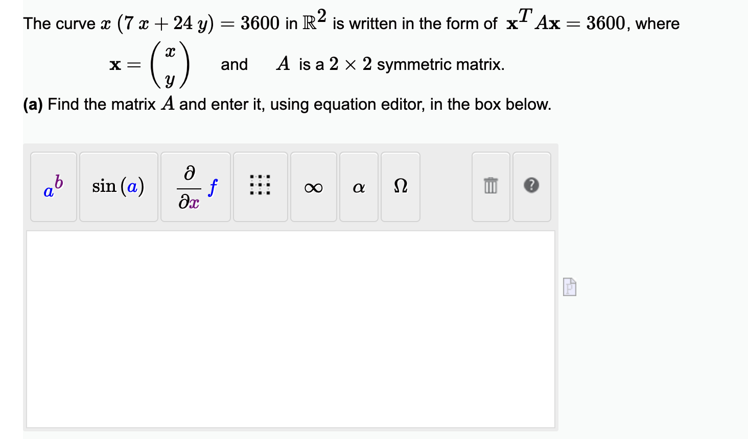 Solved The curve \\( x(7 x+24 y)=3600 \\) in \\( | Chegg.com