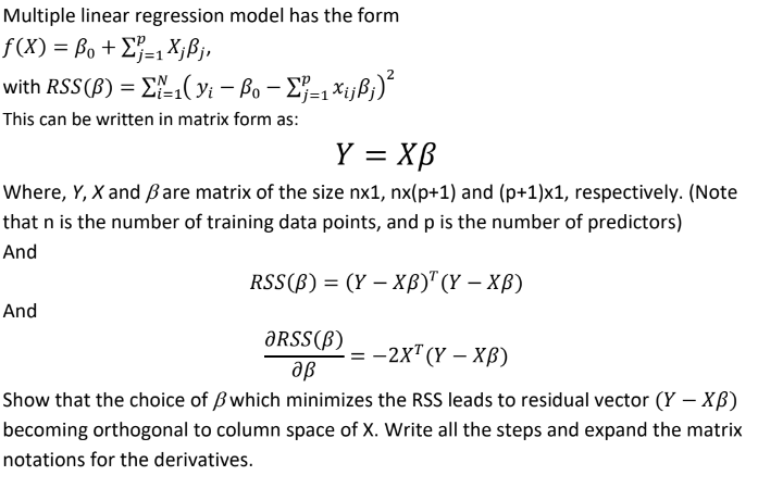 Solved Multiple linear regression model has the form | Chegg.com