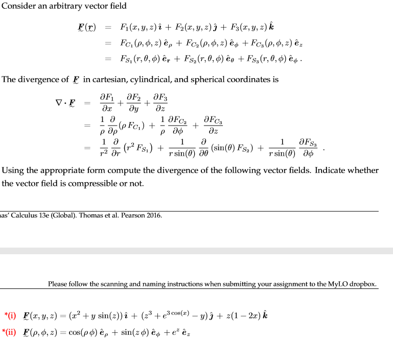 Solved Consider An Arbitrary Vector Field F R F1 2 4 2 Chegg Com