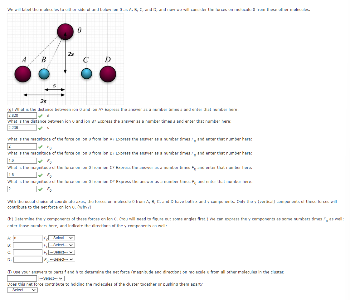 (g) What is the distance between ion 0 and ion A? | Chegg.com