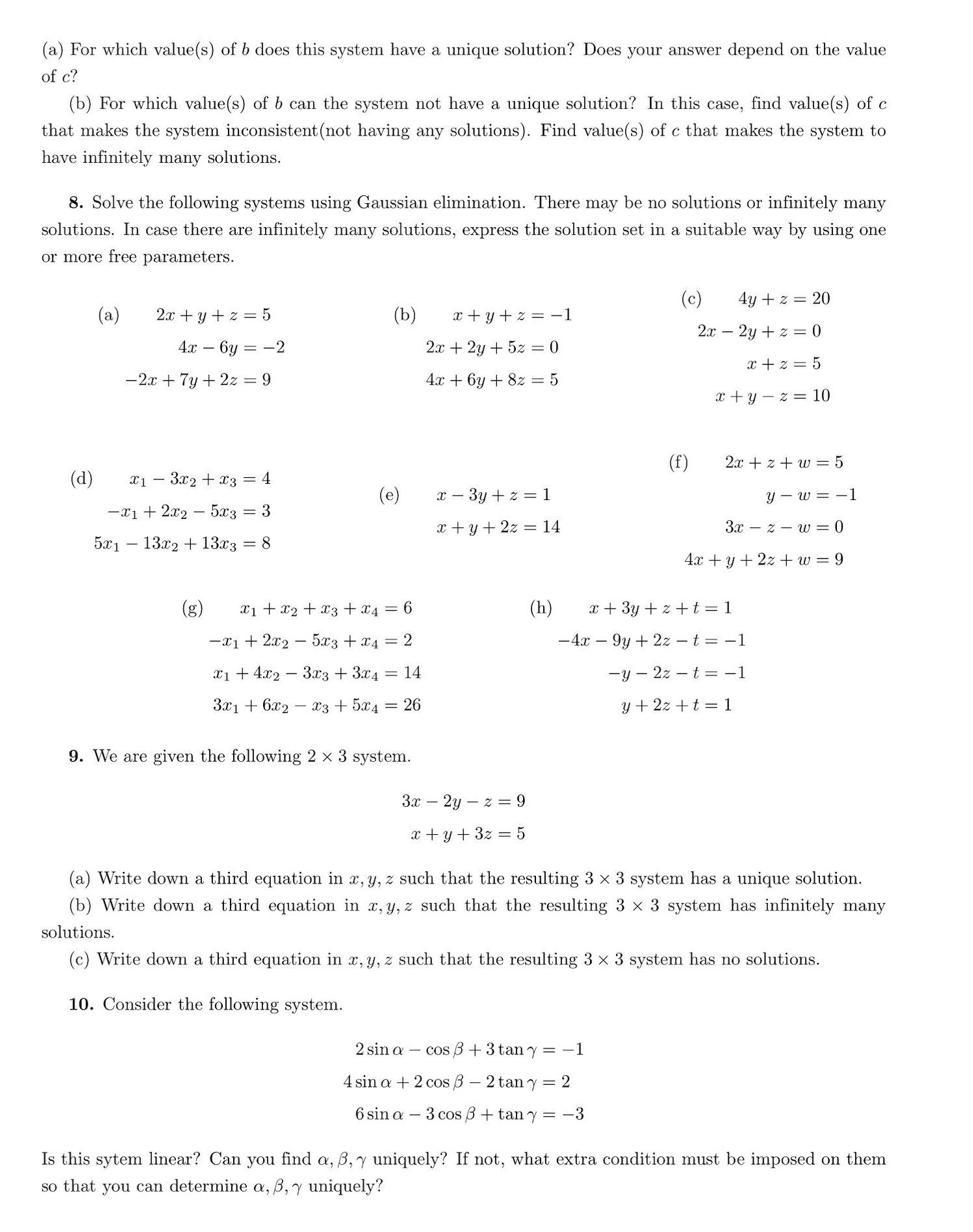 Solved I have Linear Algebra exams tomorrow and ı couldn't | Chegg.com