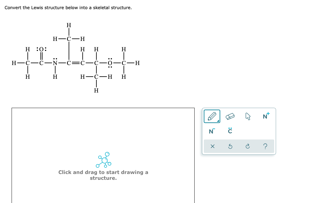 Solved Convert the Lewis structure below into a skeletal