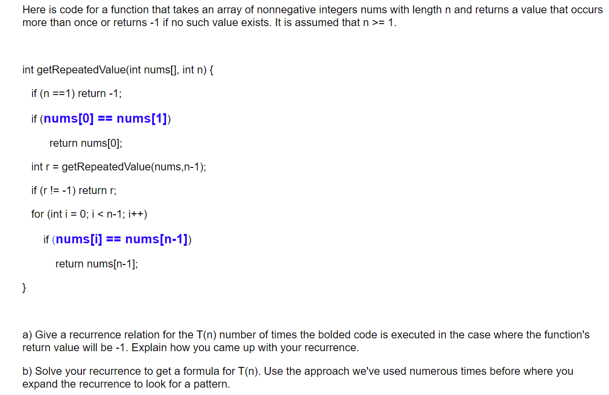 Solved Here is code for a function that takes an array of | Chegg.com