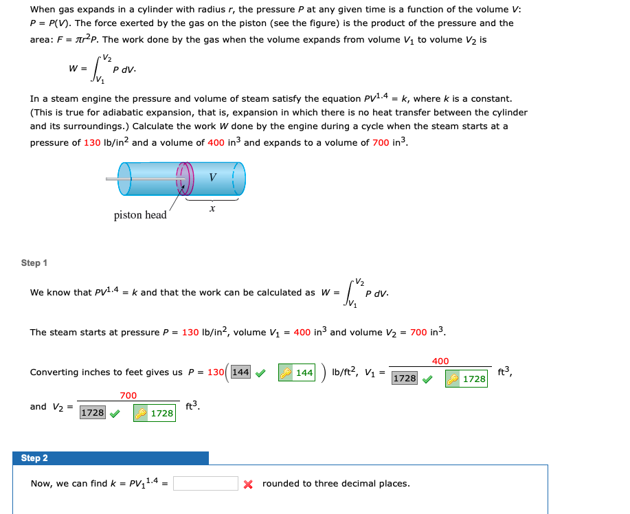 Solved When gas expands in a cylinder with radius r, the