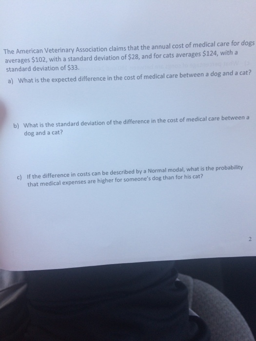 Solved The American Veterinary Association claims that the