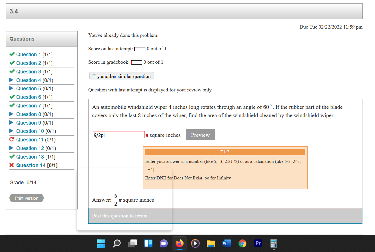 Solved 3.4 Due Tue 02/22/2022 11:59 pm You've already done | Chegg.com