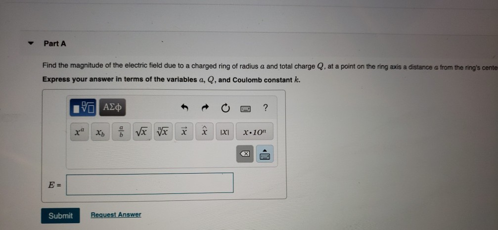 Solved Part A Find the magnitude of the electric field due | Chegg.com